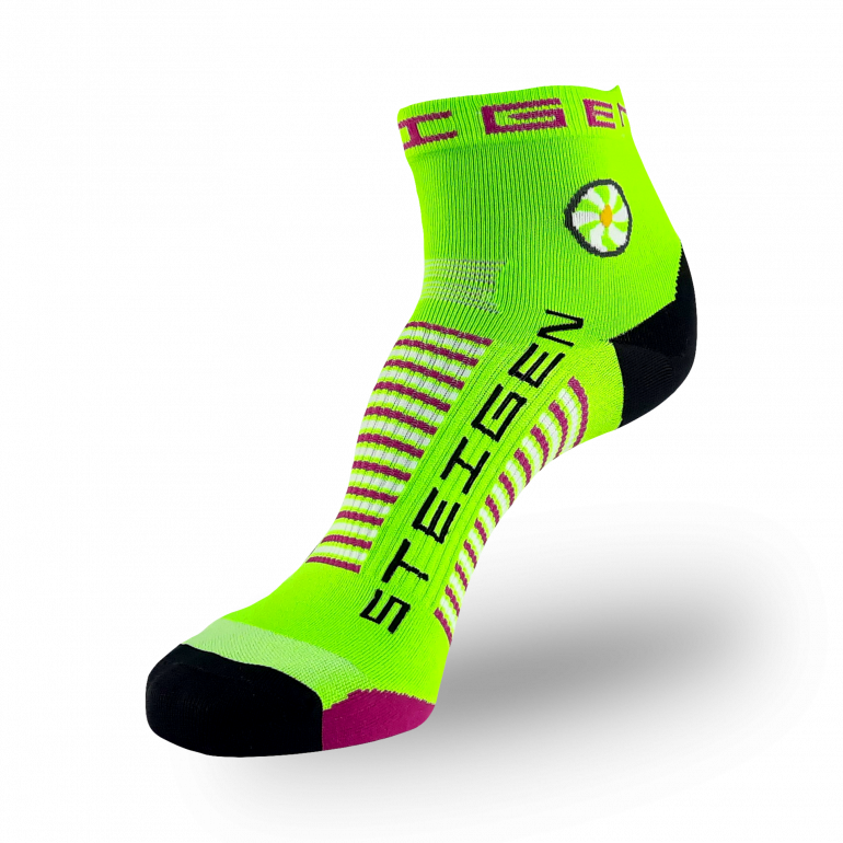 Fluro Green Running Socks ¼ Length