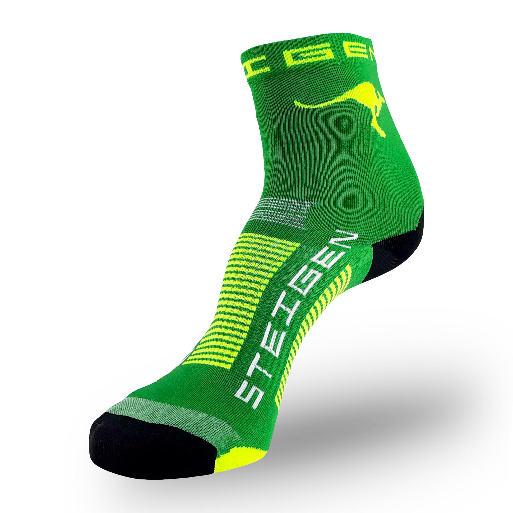 AUS Green Running Socks ½ Length