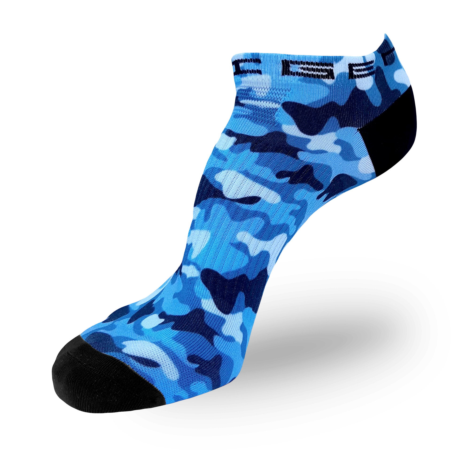 Blue Camo Running Socks Zero Length